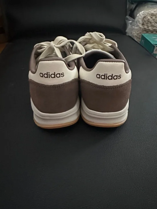 adidas Brown and Cream Cloudfoam Women's Sneakers - Picture 4 of 4